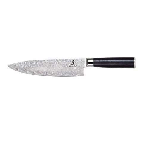 Deco Chef Professional Chef Knife 8-inch Damascus High Carbon Steel - 67 Layers AUS-10 Razor Sharp Japanese Quality with Full Tang Ergonomic Handle, Sharpening Guide Included - DecoGear