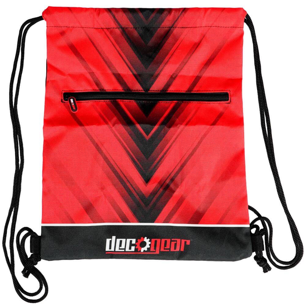 Deco Gear Unisex Drawstring Bag, Cinching Tote, Backpack, Sling, or Handbag for Daily Use, Gym, Travel, and Outdoor Activities, Red and Black - Deco Gear