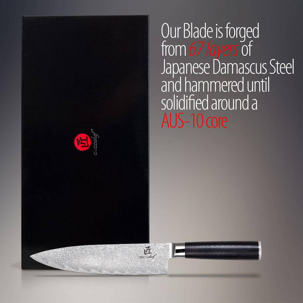 Professional Japanese Chef Knife, 8 With Bonus Sharpener High