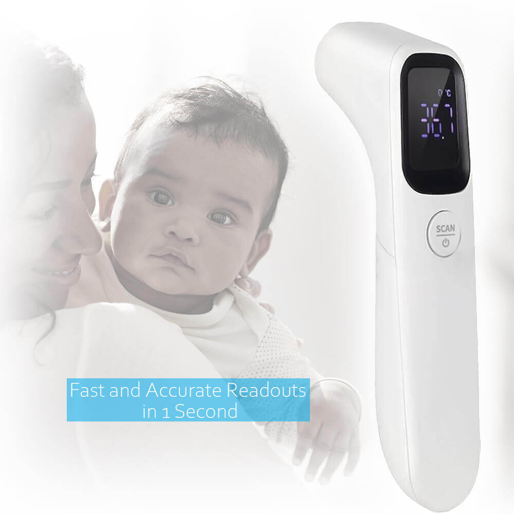 Deco Essentials No Contact Infrared Thermometer, Fast and Accurate Results in 1 Second