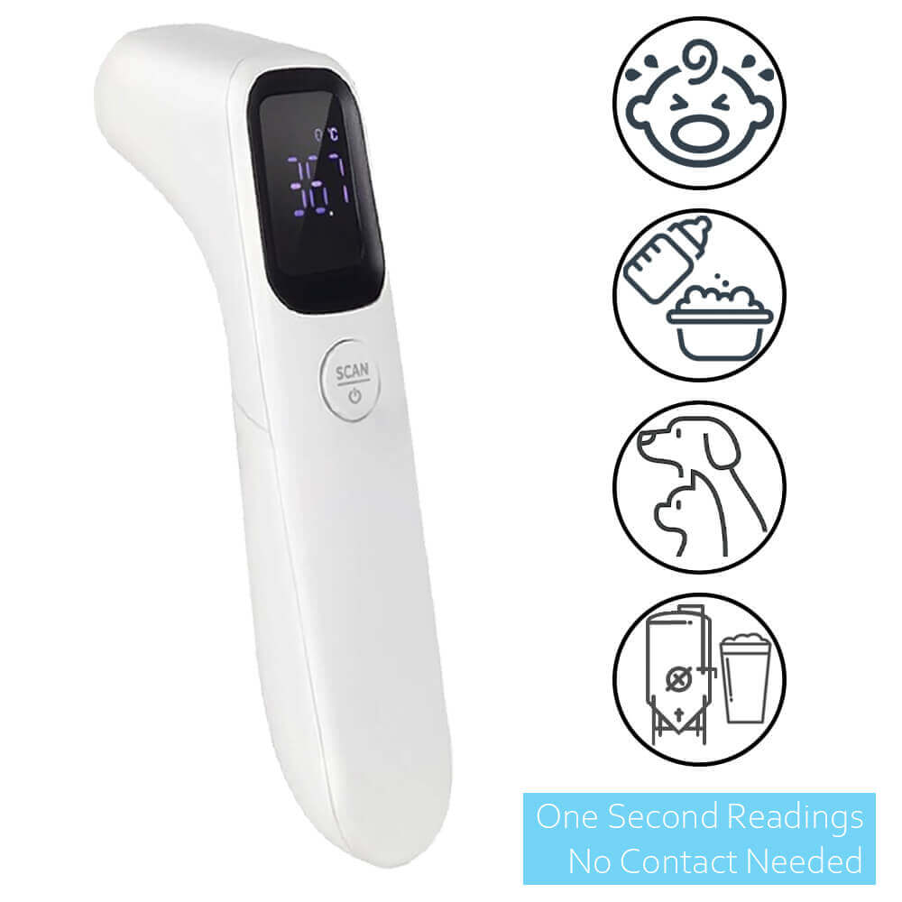 Deco Essentials No Contact Infrared Thermometer, Delivers Fast and Accurate Temperature Reading in 1 Second with Easy Read Digital Display - Deco Gear