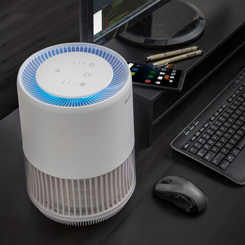 Deco Home AIRHEP13W Compact Air Purifier with HEPA 13 and Infrared Technology, Filter Allergens, Dust, Pollen, Mold, Organic Compounds, and more, for Home or Office - Deco Gear