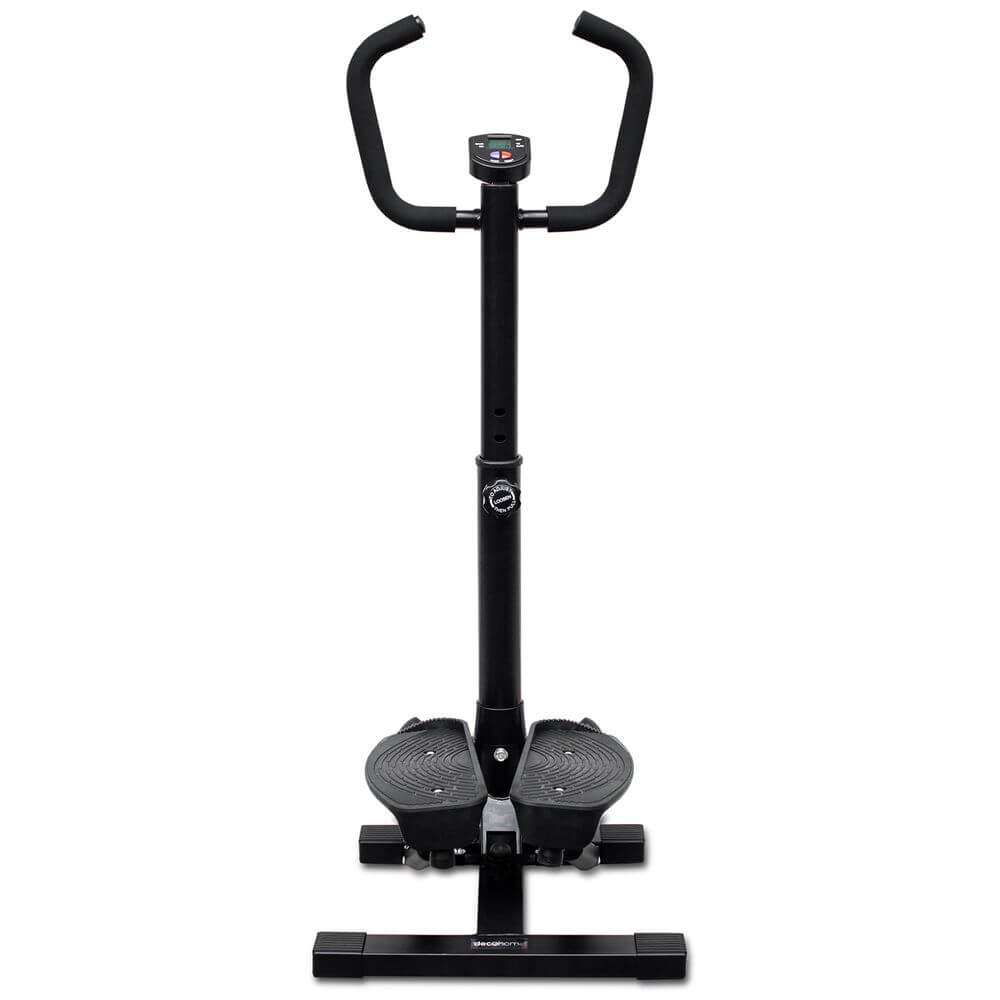 Deco Home Exercise Step Machine w/ Adjustable Stability Handle Bars, Non-Slip Pedals, and LCD Tracking Display, Low-Impact Fitness Equipment for Homes, Apartments, Dorms, and more - DecoGear