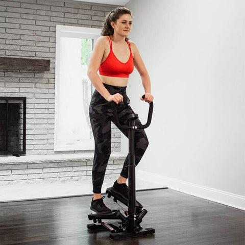 Deco Home Exercise Step Machine w/ Adjustable Stability Handle Bars, Non-Slip Pedals, and LCD Tracking Display, Low-Impact Fitness Equipment for Homes, Apartments, Dorms, and more - DecoGear