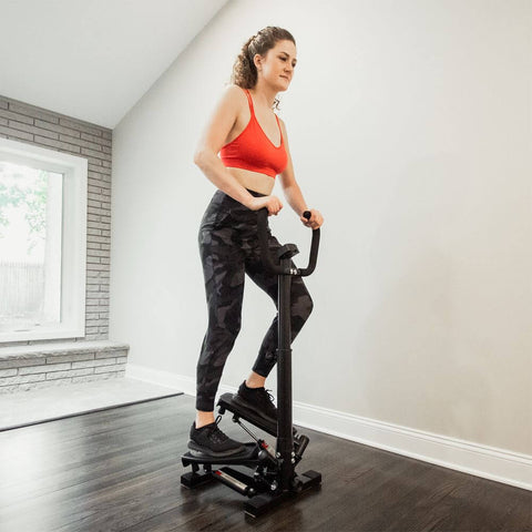 Deco Home Exercise Step Machine w/ Adjustable Stability Handle Bars, Non-Slip Pedals, and LCD Tracking Display, Low-Impact Fitness Equipment for Homes, Apartments, Dorms, and more - DecoGear