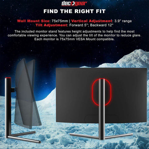 Deco Gear 27-Inch 2560x1440 Curved Gaming Monitor, HDR 400, 16:9, 3000:1, 99% sRGB, 144Hz - Deco Gear