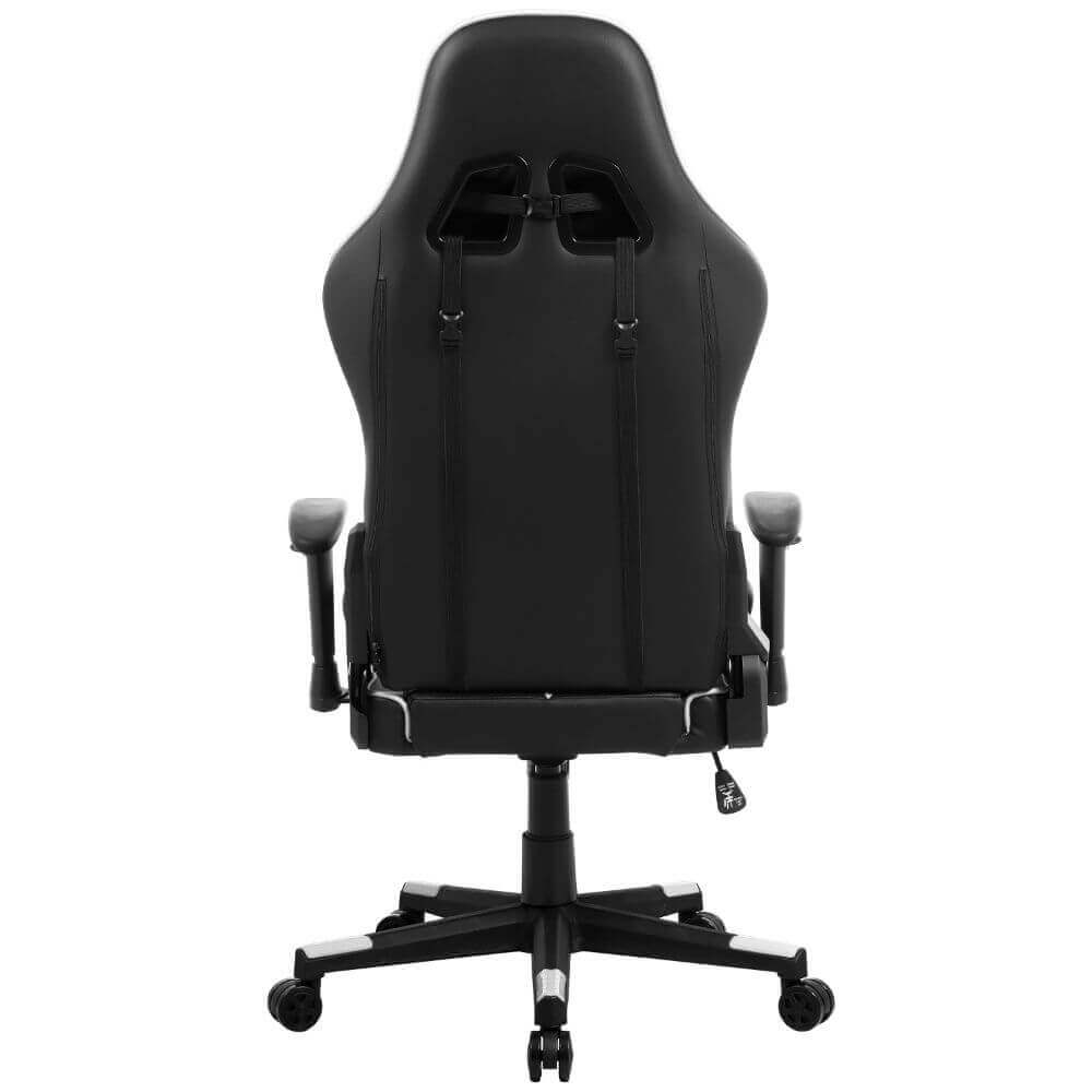 Deco Gear DGCH01 White Ergonomic Foam Gaming Chair with Adjustable Head and Lumbar Support, Hydraulic Seat Adjustment, Adjustable Armrests, 360-Degree Spin, Rolling Caster Wheels - DecoGear