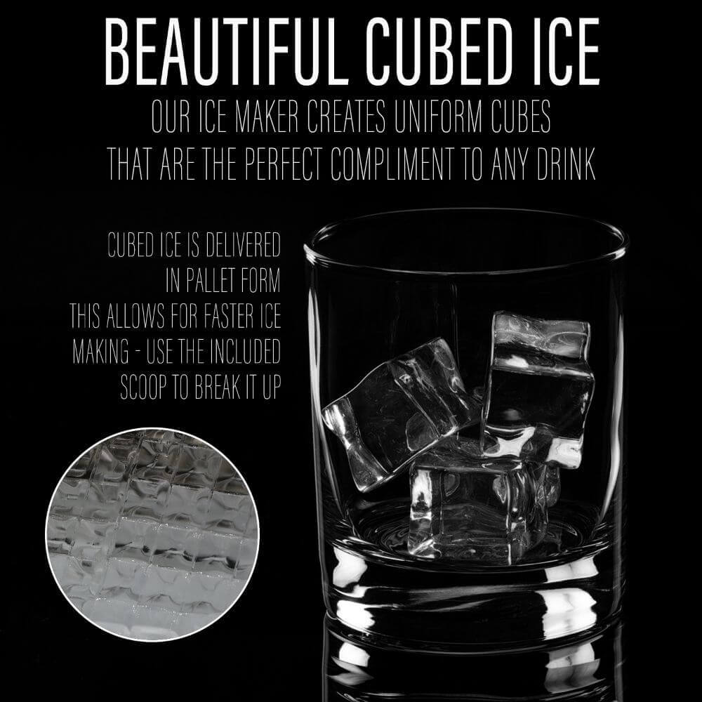 Deco Chef 40LB Countertop Ice Maker for Home, Office, Bars, and Parties, Makes Large Cubes, 2.4 lb of Ice Every 15-20 Minutes, LCD Status Indicator, Adjustable Cube Size, Stainless Steel - DecoGear