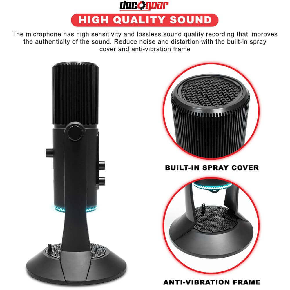 Deco Gear PC Microphone for Gaming, Streaming, Singing, Recording, Mee