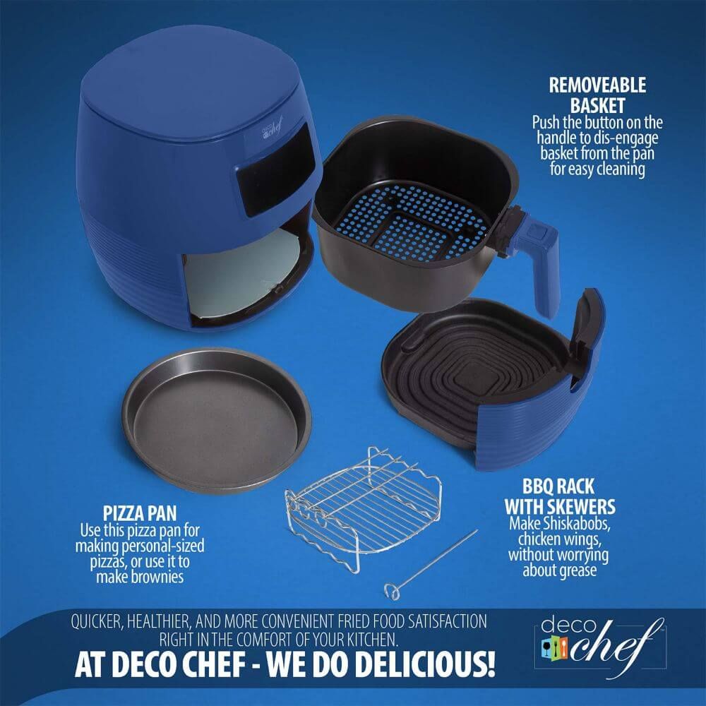 Deco Chef Digital 5.8QT Electric Air Fryer with Gourmet 12-Piece Knife Set - Deco Gear
