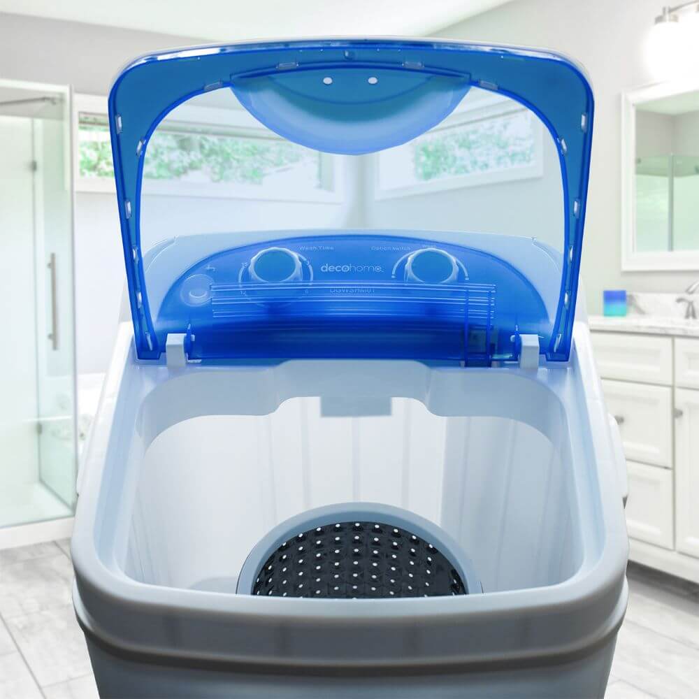 Deco Home Portable Washing Machine for Apartments, Dorms, 8.8 lb Capacity, 250W Power - DecoGear