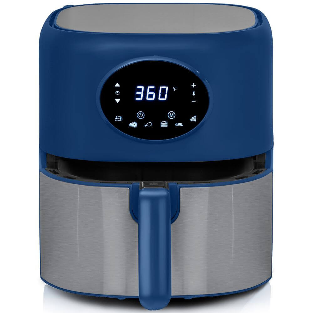 Deco Chef 3.7QT Digital Air Fryer with 6 Cooking Presets, LED Touch Controls, Adjustable Temperature and Time, Detachable Dishwasher Safe Non-Stick Basket, ETL Certified, Blue - DecoGear