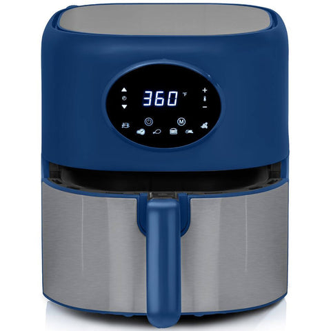 Deco Chef 3.7QT Digital Air Fryer with 6 Cooking Presets, LED Touch Controls, Adjustable Temperature and Time, Detachable Dishwasher Safe Non-Stick Basket, ETL Certified, Blue - DecoGear