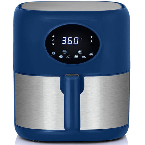 Deco Chef 3.7QT Digital Air Fryer with 6 Cooking Presets, LED Touch Controls, Adjustable Temperature and Time, Detachable Dishwasher Safe Non-Stick Basket, ETL Certified, Blue - DecoGear