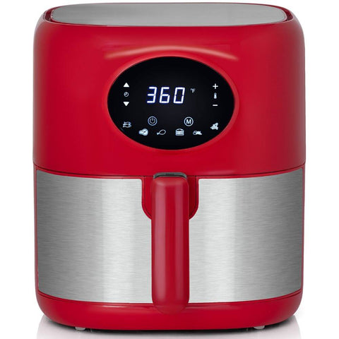 Deco Chef 3.7QT Digital Air Fryer with 6 Cooking Presets, LED Touch Controls, Adjustable Temperature and Time, Detachable Dishwasher Safe Non-Stick Basket, ETL Certified, Red - DecoGear