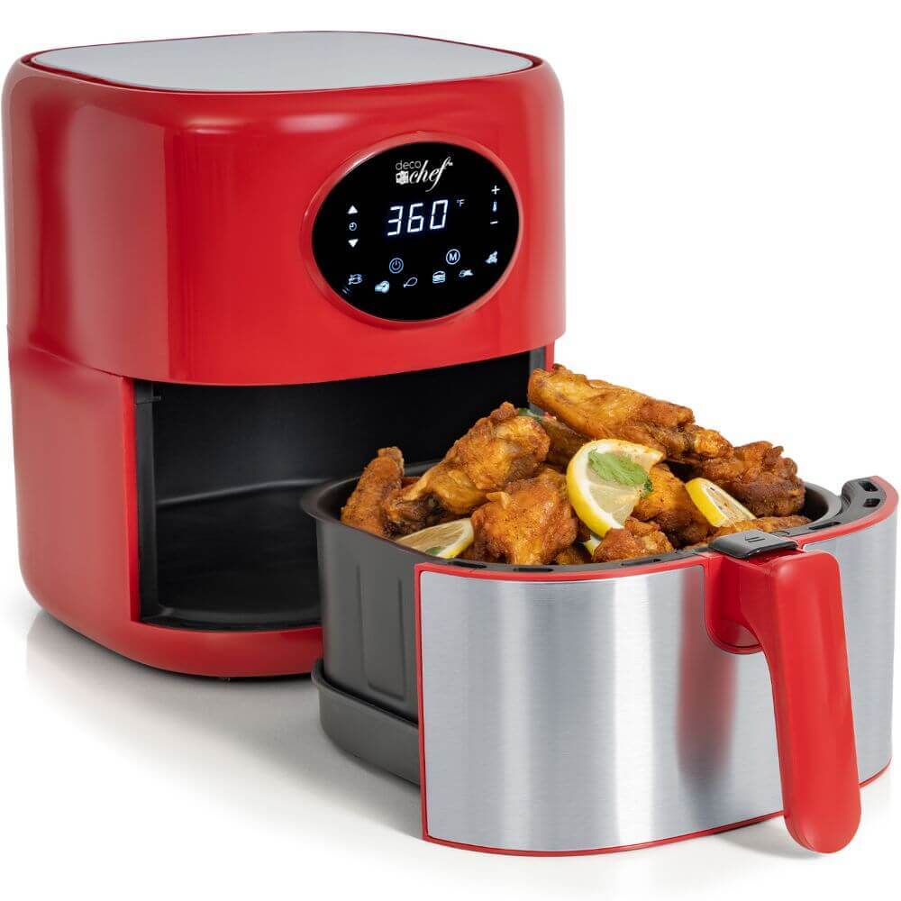 Deco Chef 3.7QT Digital Air Fryer with 6 Presets (Red) – Deco Gear