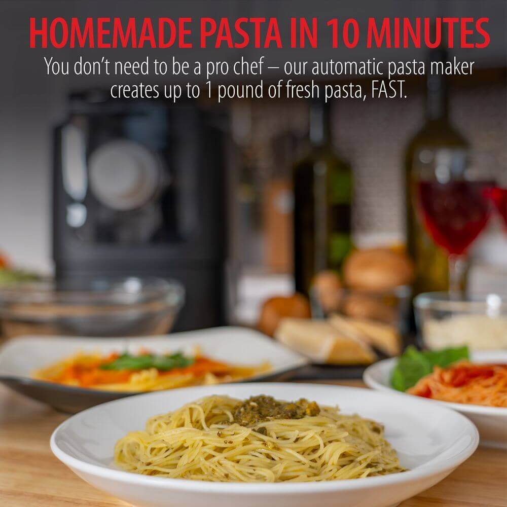Deco Chef Automatic Pasta Maker, 13 Pasta Types, Ready in 10 Minutes, Dishwasher Safe - DecoGear