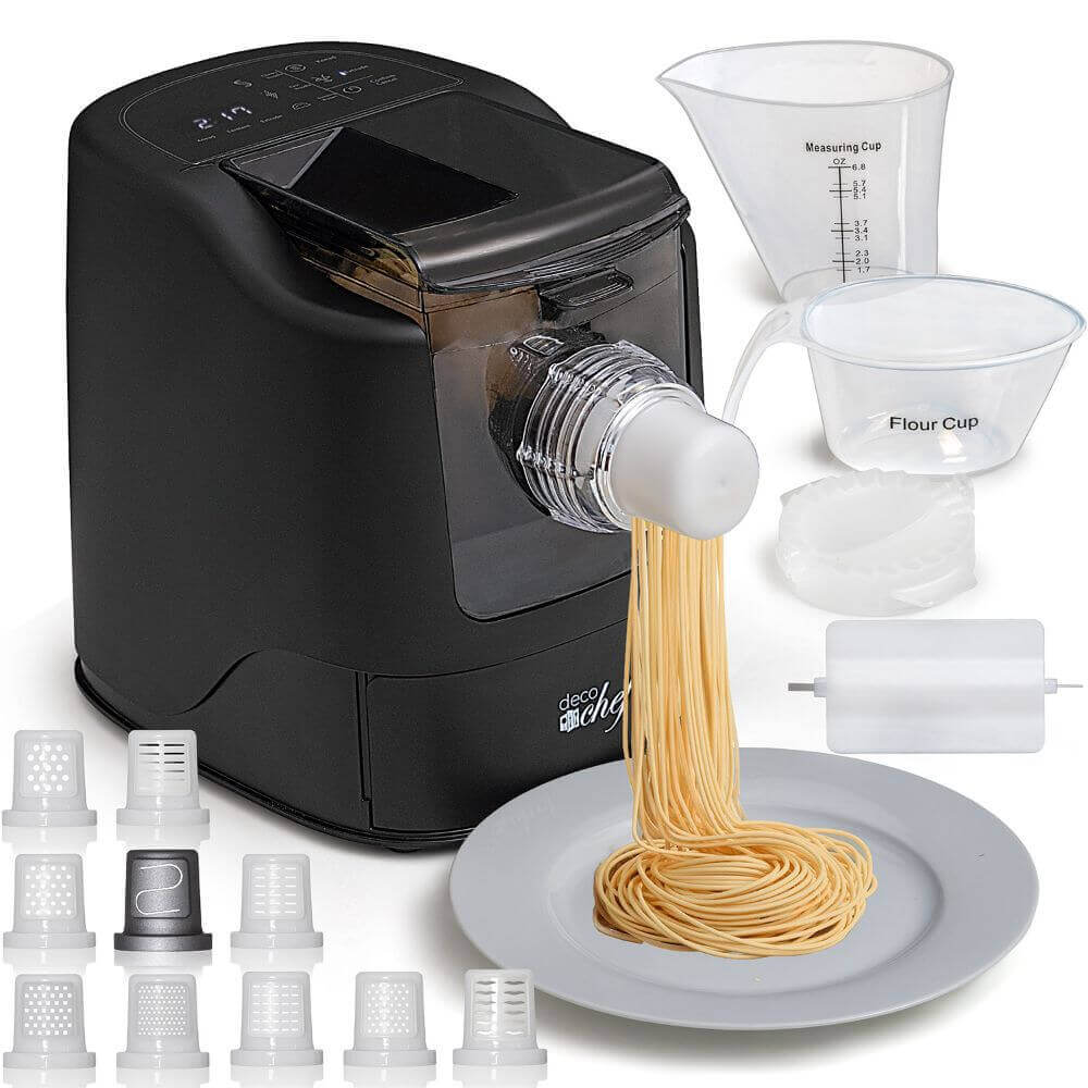 Deco Chef Automatic Pasta Maker, 13 Pasta Types, Ready in 10 Minutes, Dishwasher Safe - DecoGear