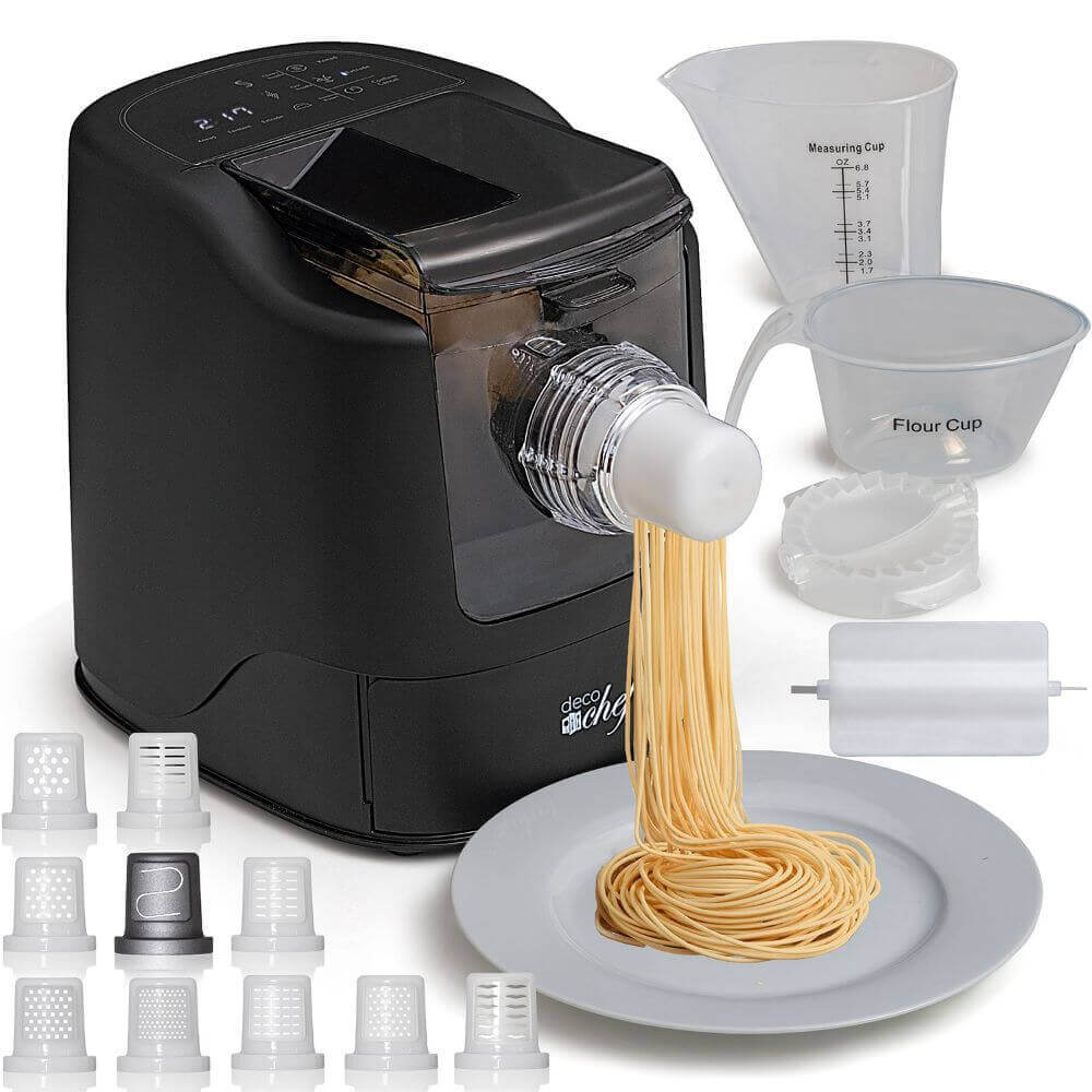 Deco Chef Automatic Pasta Maker, 13 Pasta Types, Ready in 10 Minutes, Dishwasher Safe - DecoGear