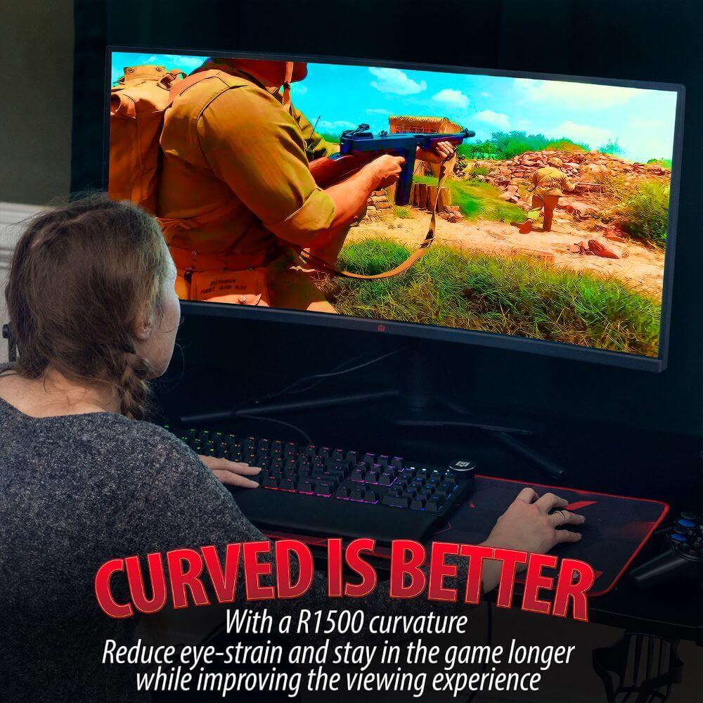Deco Gear 34" 3440x1440 21:9 Ultrawide Curved Monitor, 144Hz, HDR10, 4000:1 Contrast Ratio, 6ms