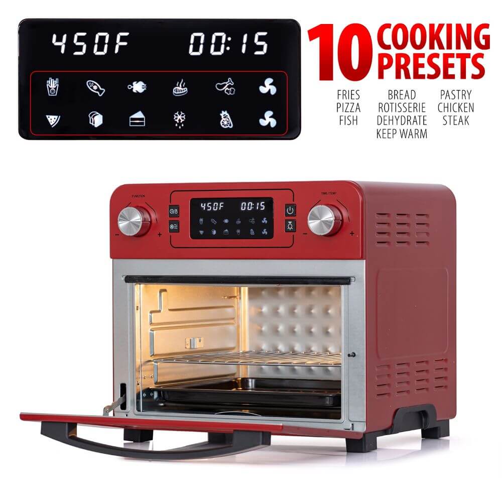 7-in-1 24 QT Air Fryer Toaster Oven ,Convection Oven with Air Fry, Roast,  Toast, Broil Bake Function Rotisserie Dehydrator for Kitchen Countertop  Appliances for Cooking Chicken, Steak & Pizza 