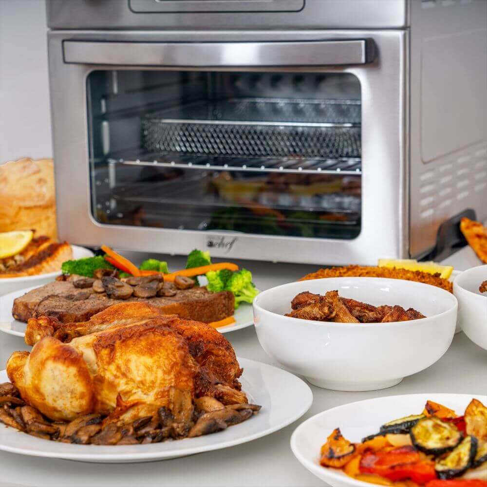 8-in-1 Convection Air Fryer Toaster Oven with 5 Accessories and Recipe