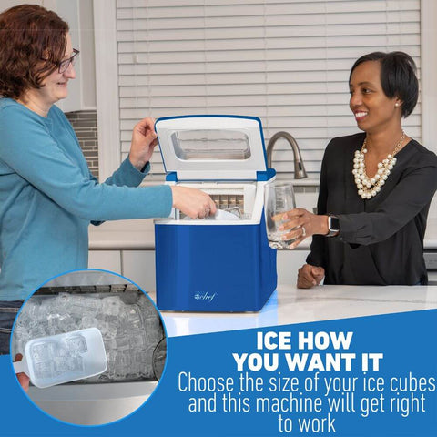 Deco Chef 40LB Per Day Countertop Ice Maker 2.4lb of Ice Every 15-20 Minutes, Blue