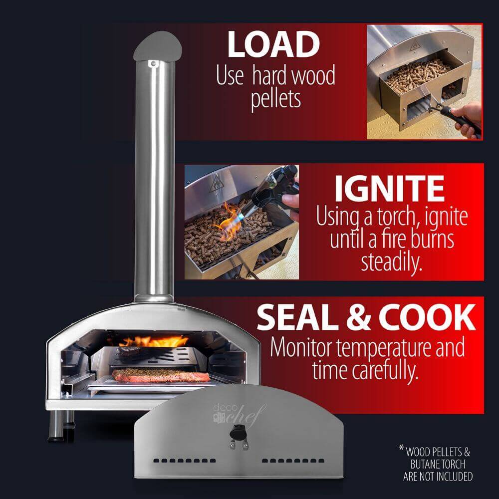 Bakebros by Foodparty Outdoor Pizza Oven (Titan Gray) Portable Gas-Fired  Outside Ovens with Pizzas Peel