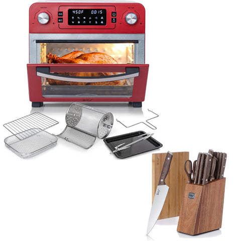 Deco Chef 24QT Countertop Toaster Air Fryer Oven + Bonus Deco Chef 16 Piece Knife Set - Deco Gear