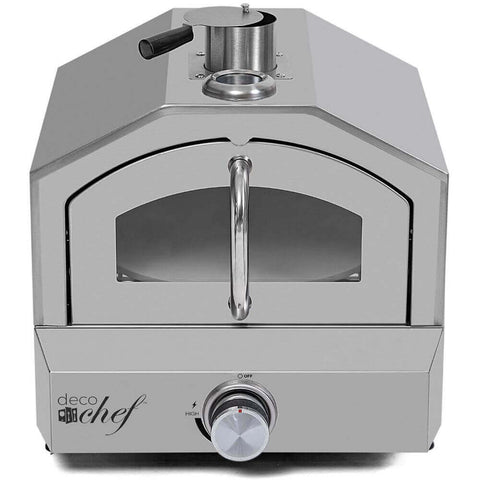 Deco Chef 2-in-1 Propane Gas Pizza Oven & Grill, Portable, with Pizza Stone, Peel, Rack