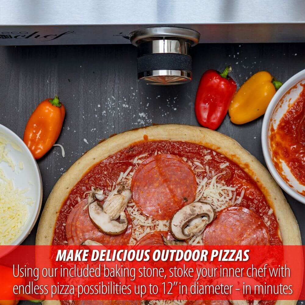 Deco Chef Portable Outdoor Pizza Oven with 2-in-1 Pizza and Grill Oven Functionality