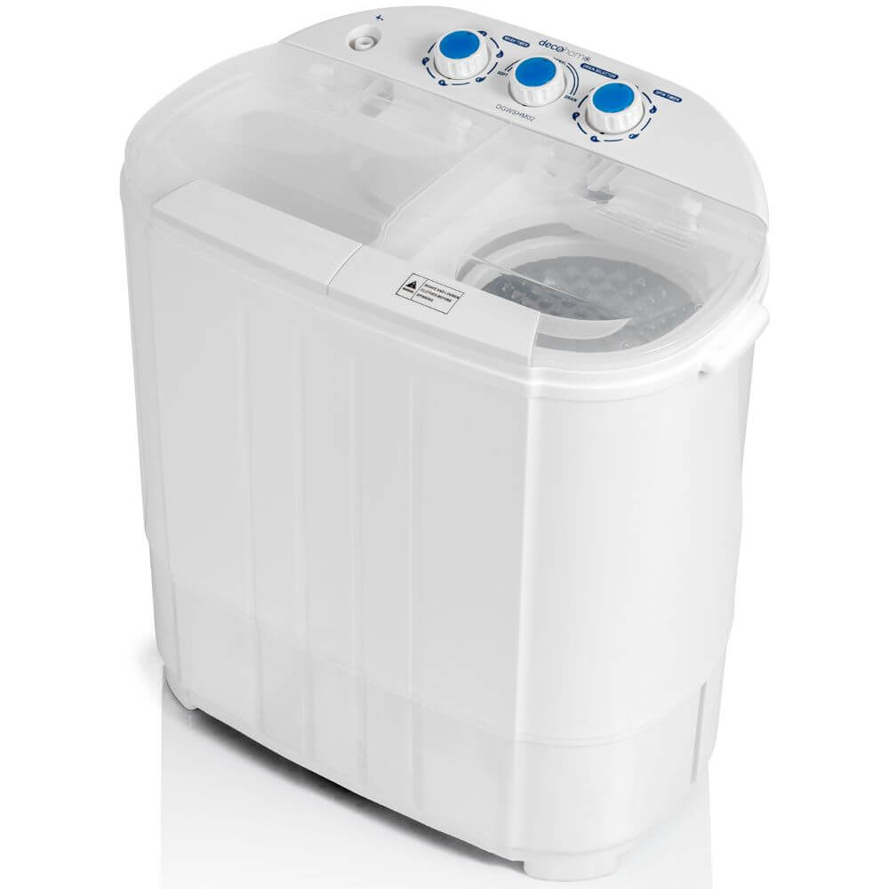 Deco Home 13LB Compact Twin Tub Washing Machine, Agitation Wash and Spin Dry, Portable