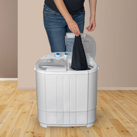 Deco Home 13LB Compact Twin Tub Washing Machine, Agitation Wash and Spin Dry, Portable