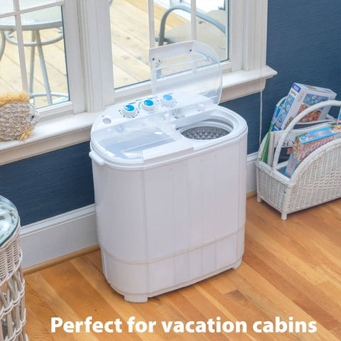 Deco Home 13LB Compact Twin Tub Washing Machine, Agitation Wash and Spin Dry, Portable