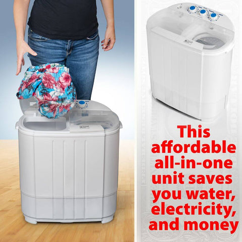 Deco Home 13LB Compact Twin Tub Washing Machine, Agitation Wash and Spin Dry, Portable