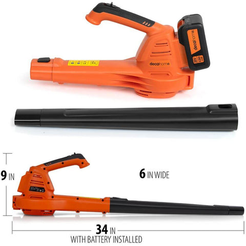 Deco Home 20V Cordless Electric Leaf Blower, 150 MPH, No-Load 13,000 RPM, 3 LBS