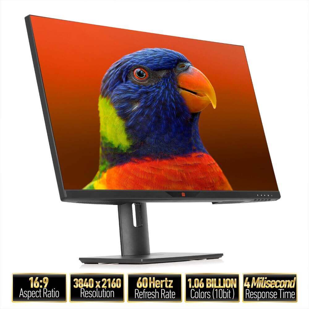 Deco Gear 28" 4K Ultrawide IPS Monitor, 60 Hz, 4 ms, 1 Billion Colors, 100% sRGB, 16:9 - Deco Gear