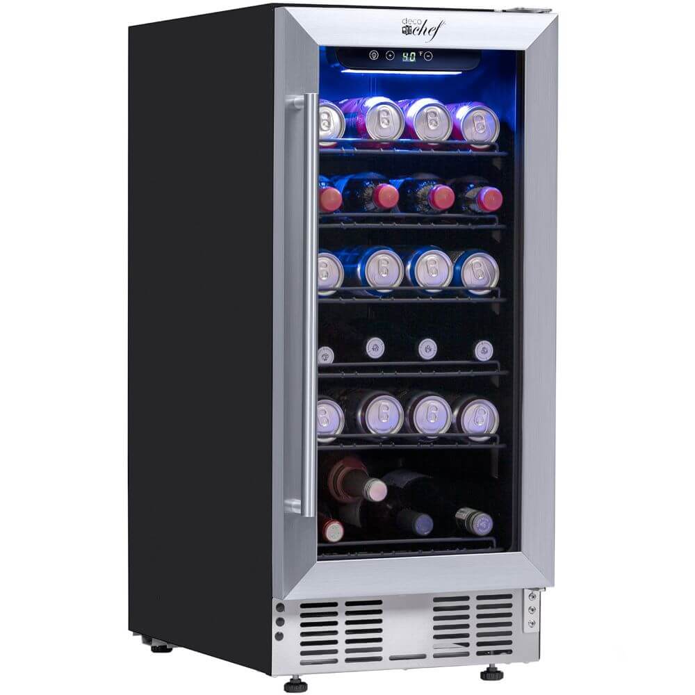 Deco Chef 15" Under Counter Beverage Cooler and Refrigerator