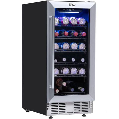 Deco Chef 15" Under Counter Beverage Cooler and Refrigerator