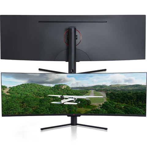 Deco Gear 49" Curved Ultrawide DQHD Monitor - Front and Back view