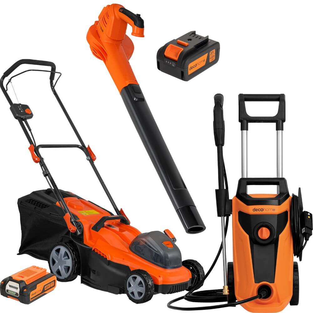 Outdoor Equipment Bundle - Electric Mower, Leaf Blower, and Power Washer
