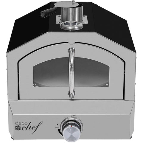Deco Chef 2-in-1 Propane Gas Pizza Oven & Grill, Portable, with Pizza Stone, Peel, Rack