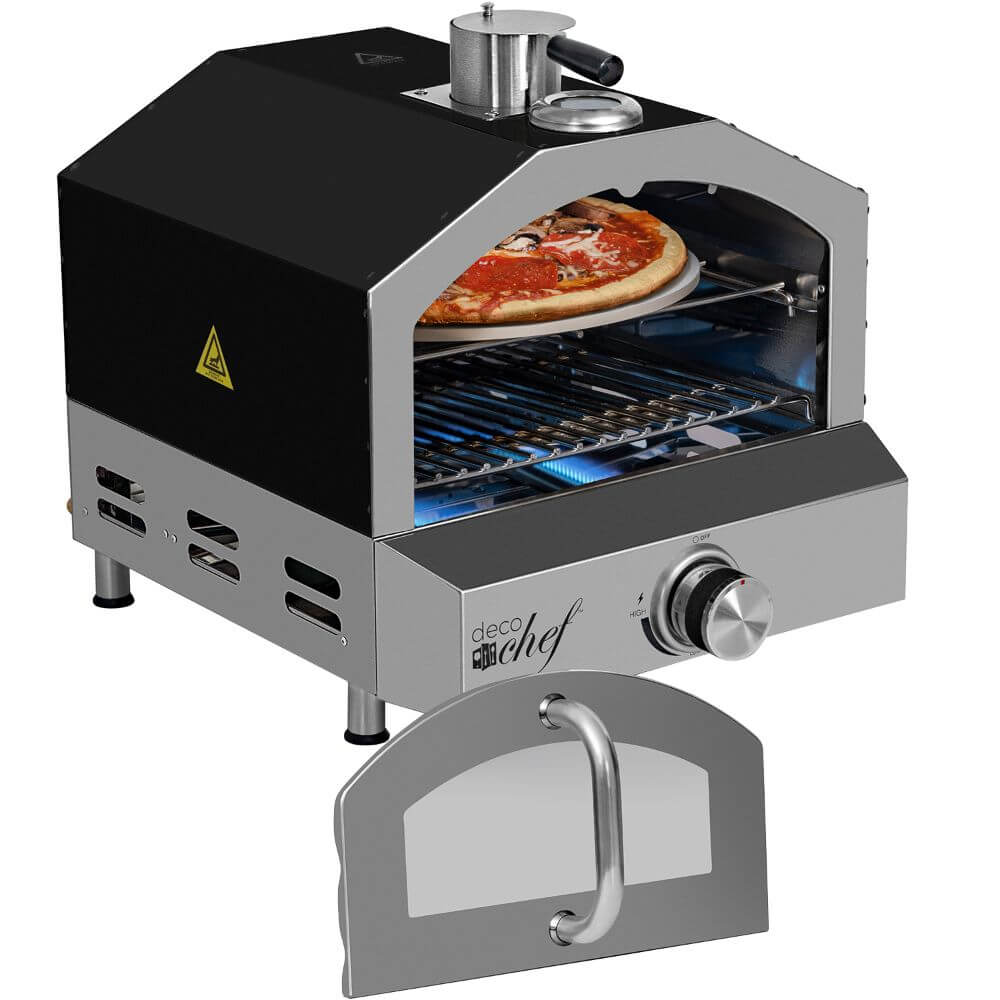 Ældre borgere Lydighed Brawl Deco Chef 2-in-1 Portable Propane Gas Pizza Oven & Grill - Deco Gear