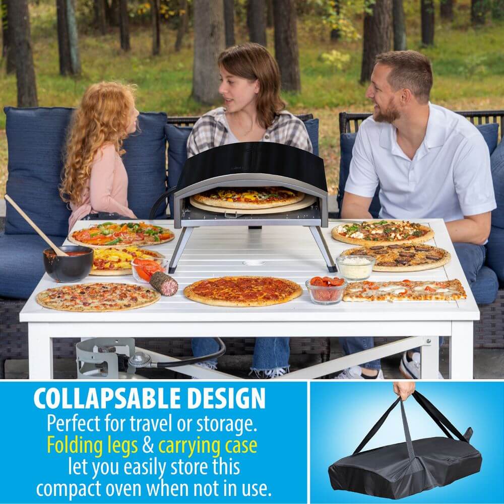 Deco Chef PRPO30 Portable Outdoor Black Gas Pizza Oven