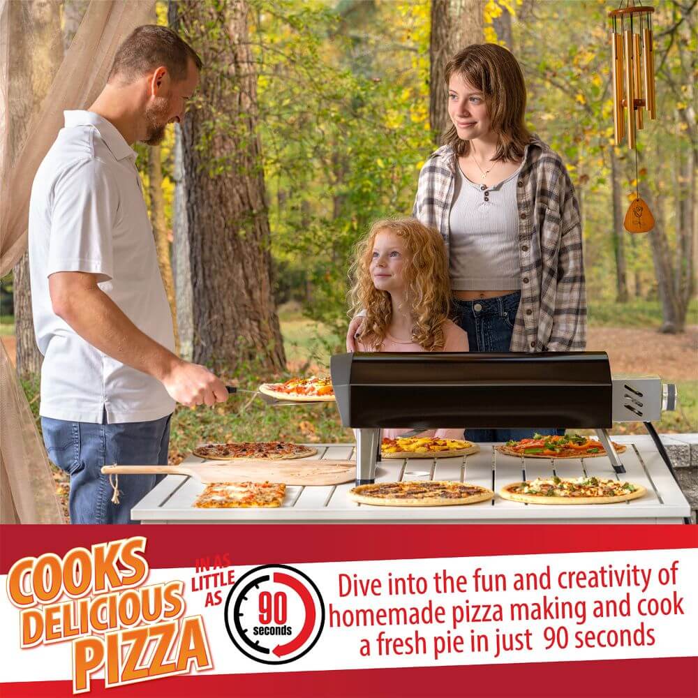 Deco Chef PRPO30 Portable Outdoor Black Gas Pizza Oven