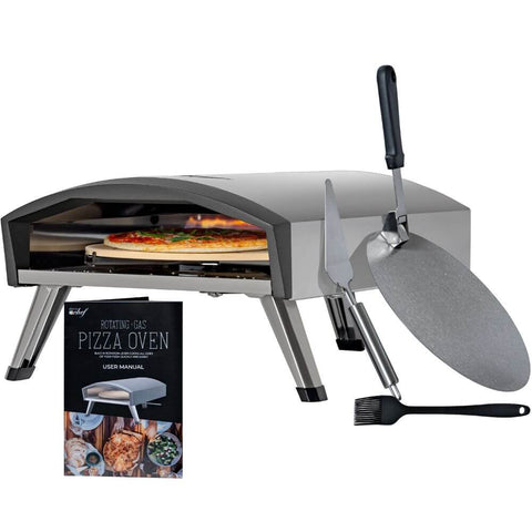 Deco Chef Outdoor Gas Pizza Oven, Portable Design, Self-Rotating Baking Stone