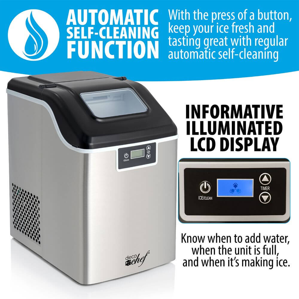 Countertop[SELF CLEANING+TIMER+LCD DISPLAY]Bullet Ice Maker