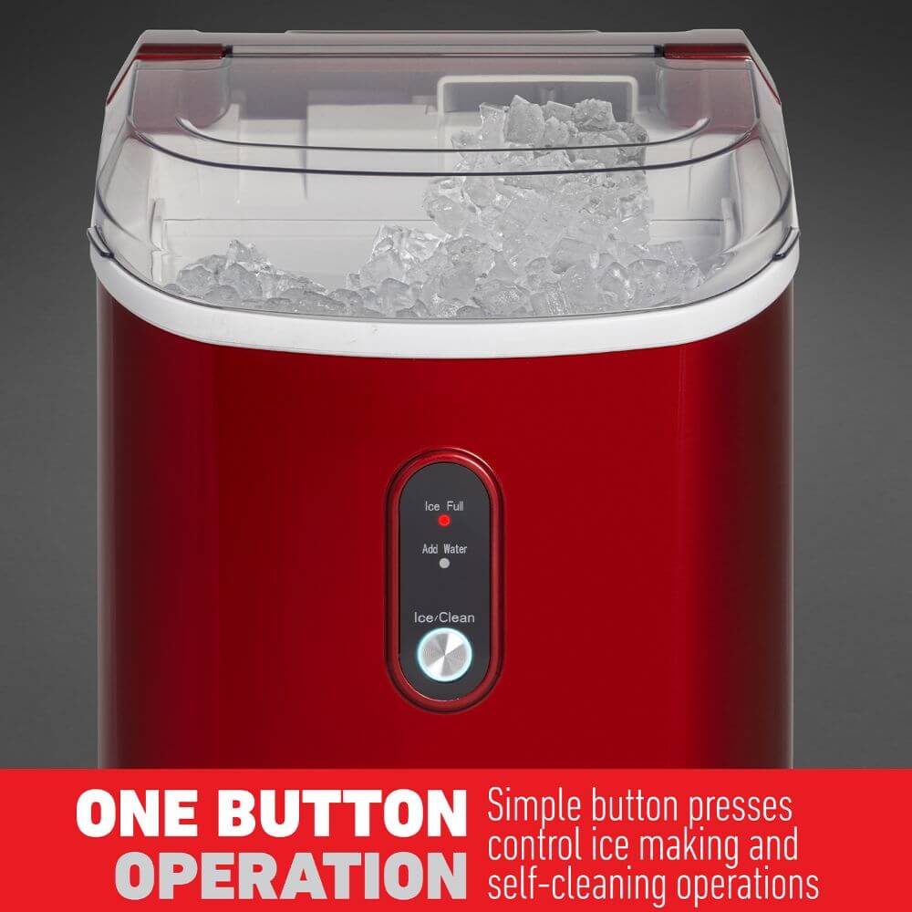 Deco Chef 33lb Nugget Ice Maker, 1-Click Auto Operation Red