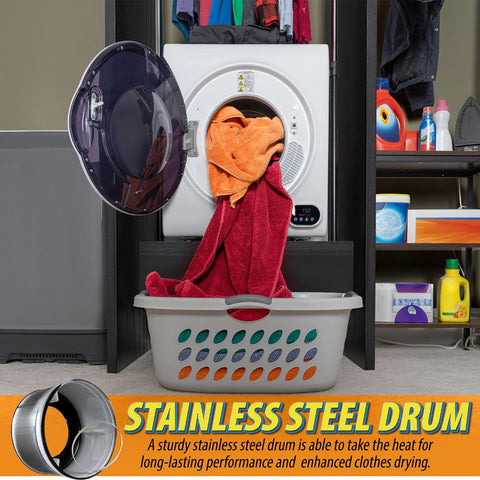 Deco Home 1400W Front Load Laundry Tumble Dryer with Stainless Steel Tub, Humidity Sensor - Deco Gear