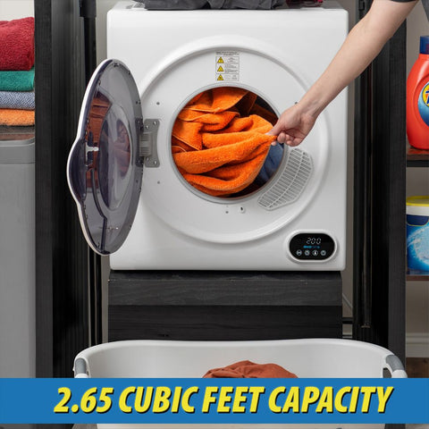 Deco Home 1400W Front Load Laundry Tumble Dryer with Stainless Steel Tub, Humidity Sensor - Deco Gear